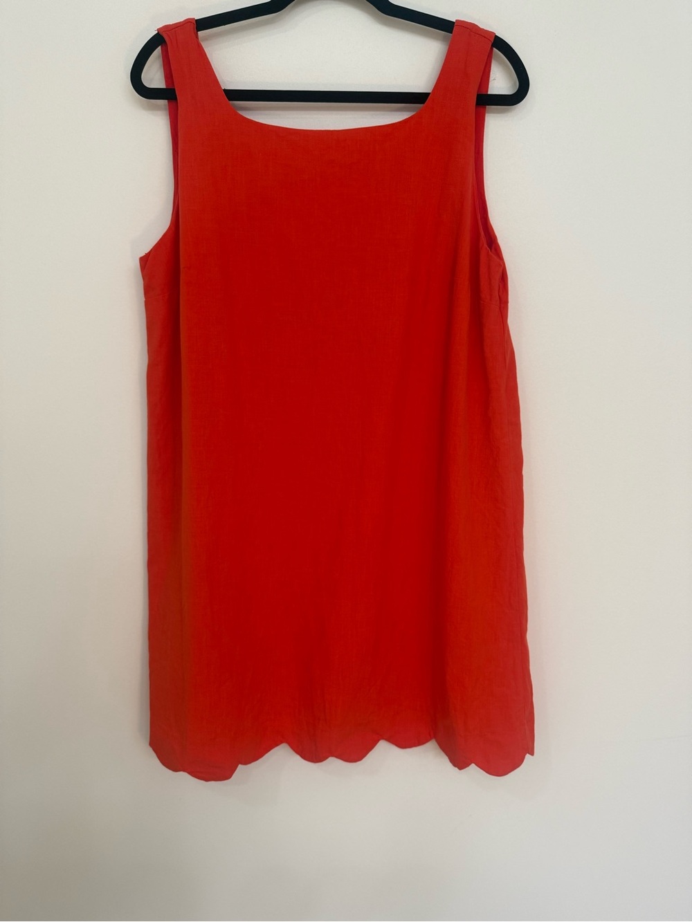 Kate Spade- Sleeveless Red Scalloped Hem Shift Dress Women Size Large